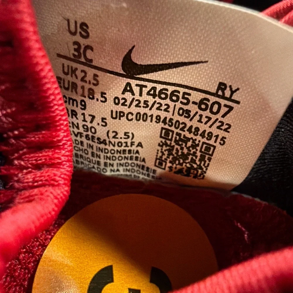 Nike Flex‎ Runner Infant 3C Black Red Gradient Slip On Sneakers AT4665-607